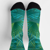 トロピカルパーム葉ツリージャングルグリーン ソックス (上部)