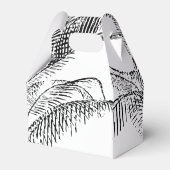 トロピカルパーム葉ツリー抽象芸術ビーチ結婚式 フェイバーボックス (裏面サイド)