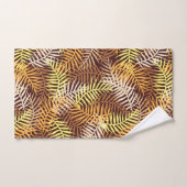 トロピカルパーム葉パタ茶イエローシダ バスタオルセット (ハンドタオル)