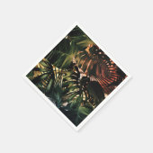 トロピカルパーム葉パロッツグリーン スタンダードカクテルナプキン (角)