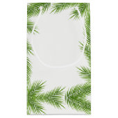 トロピカルパーム葉ビーチ結婚式 スモールペーパーバッグ (裏面)