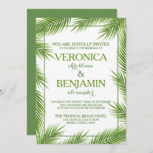 トロピカルパーム葉ビーチ結婚式