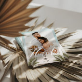 トロピカルパーム葉フォトパームツリーモノグラム サンキューカード