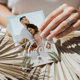 トロピカルパーム葉フォトパームツリーモノグラム サンキューカード