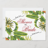 トロピカルパーム葉ブライダルシャワー招待状 招待状 (裏面)