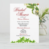 トロピカルパーム葉ブライダルシャワー招待状 招待状 (スタンド正面)