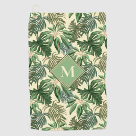 トロピカルパーム葉モノグラム ゴルフタオル