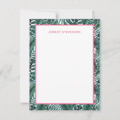 トロピカルパーム葉モンステラ名前をカスタムする ノートカード (正面)