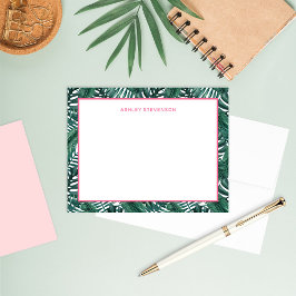 トロピカルパーム葉モンステラ名前をカスタムする ノートカード