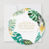 トロピカルパーム葉リース感謝メッセージ サンキューカード (裏面)