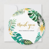 トロピカルパーム葉リース感謝メッセージ サンキューカード (正面)