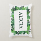 トロピカルパーム葉名前をカスタムする アクセントクッション (正面(垂直))