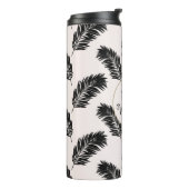 トロピカルパーム葉白黒 タンブラー (回転左)