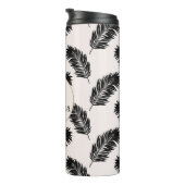 トロピカルパーム葉白黒 タンブラー (回転右)