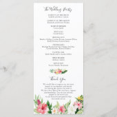 トロピカルパーム葉結婚式 プログラム (裏面)