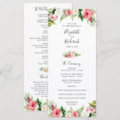 トロピカルパーム葉結婚式 プログラム (正面/裏面)