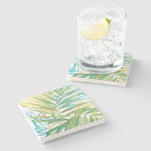 トロピカルパーム葉 ストーンコースター (横)