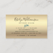 トロピカルパーム金ゴールドティール(緑がかった色)エレガントスクリプトタイポグラフィ 名刺 (裏面)