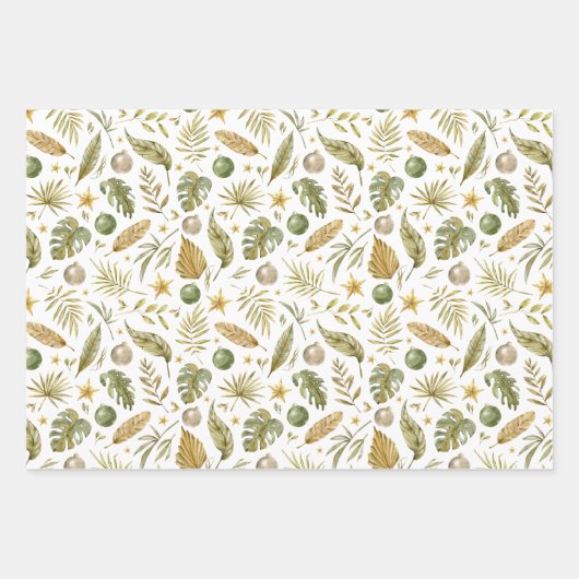 トロピカルパーム離れクリスマス ラッピングペーパーシート (正面2)