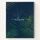 トロピカルパーム離れズノートブック – Dark Green Jungle ノートブック (裏面)