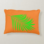 トロピカルパーム離れツリーグリーンサンセットオレンジギフト アクセントクッション (裏面)