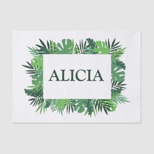 トロピカルパーム離れフレーム名前をカスタムする 薄葉紙 (正面)