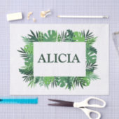 トロピカルパーム離れフレーム名前をカスタムする 薄葉紙 (クラフト)