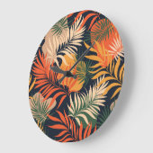 トロピカルパーム離れヴィンテージ：シームレス ラージ壁時計 (傾斜)