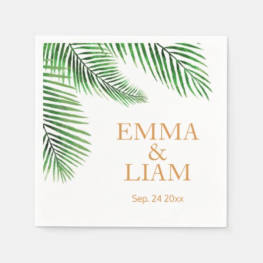 トロピカルパーム離れ スタンダードカクテルナプキン (正面)