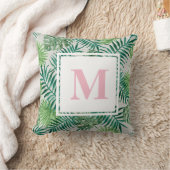 トロピカルパーム離れ | ピンク・モノグラム クッション (ブランケット)