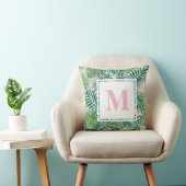 トロピカルパーム離れ | ピンク・モノグラム クッション (椅子)