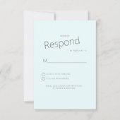 トロピカルパーム アイスブルー 結婚式 出席確認 出欠カード (正面)