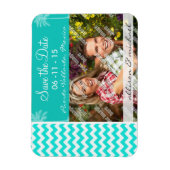 トロピカルパーム;アクアカラーシェブロン マグネット (縦)