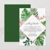 トロピカルパーム ウォーターカラージオメトリック ウェディング ディテール 招待状 (正面/裏面)