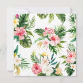 トロピカルパーム バナナの葉 花のウェディング 招待状 (裏面)