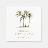 トロピカルパーム&ビーチ ブライダルシャワー ナプキン スタンダードカクテルナプキン (正面)