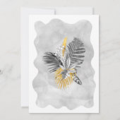 トロピカルパーム ブラック ホワイト ゴールド 50歳の誕生日 招待状 (裏面)