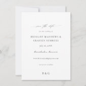 トロピカルパーム&ホワイトフローラ日付写真を保存 セーブザデート (裏面)