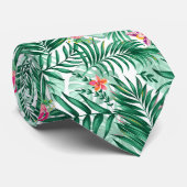 トロピカルパーム&モンステ葉ラ&エキゾチック花 ネクタイ (ロール)