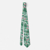 トロピカルパーム&モンステ葉ラ&エキゾチック花 ネクタイ (裏面)