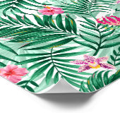 トロピカルパーム&モンステ葉ラ&エキゾチック花 ポスター (角)