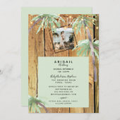 トロピカルパーム&ライツ素朴フォトブライダルシャワー 招待状 (正面/裏面)