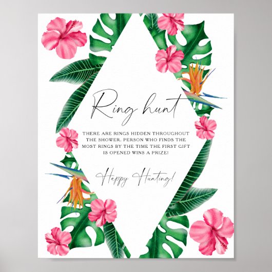 トロピカルパーム – リングや輪狩りブライダルシャワーゲーム ポスター (正面)
