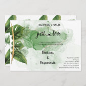 トロピカルパーム 愛だけのシンプルな挙式 招待状 (正面/裏面)