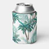 トロピカルパーム:水色ジャングルパターン。 缶クーラー (缶裏面)