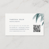 トロピカルパームFondカラーブロックQRコード 名刺 (裏面)