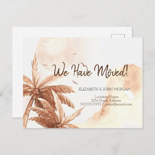 トロピカルパ素朴ームの移動発表 案内ポストカード (正面/裏面)