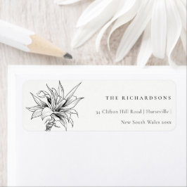 トロピカルパ素朴ーム白黒スケッチアドレス ラベル