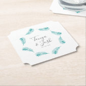 トロピカルパ葉ームの円形ロ結婚ゴ ペーパーコースター (アングル)