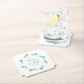 トロピカルパ葉ームの円形ロ結婚ゴ ペーパーコースター (インサイチュ)